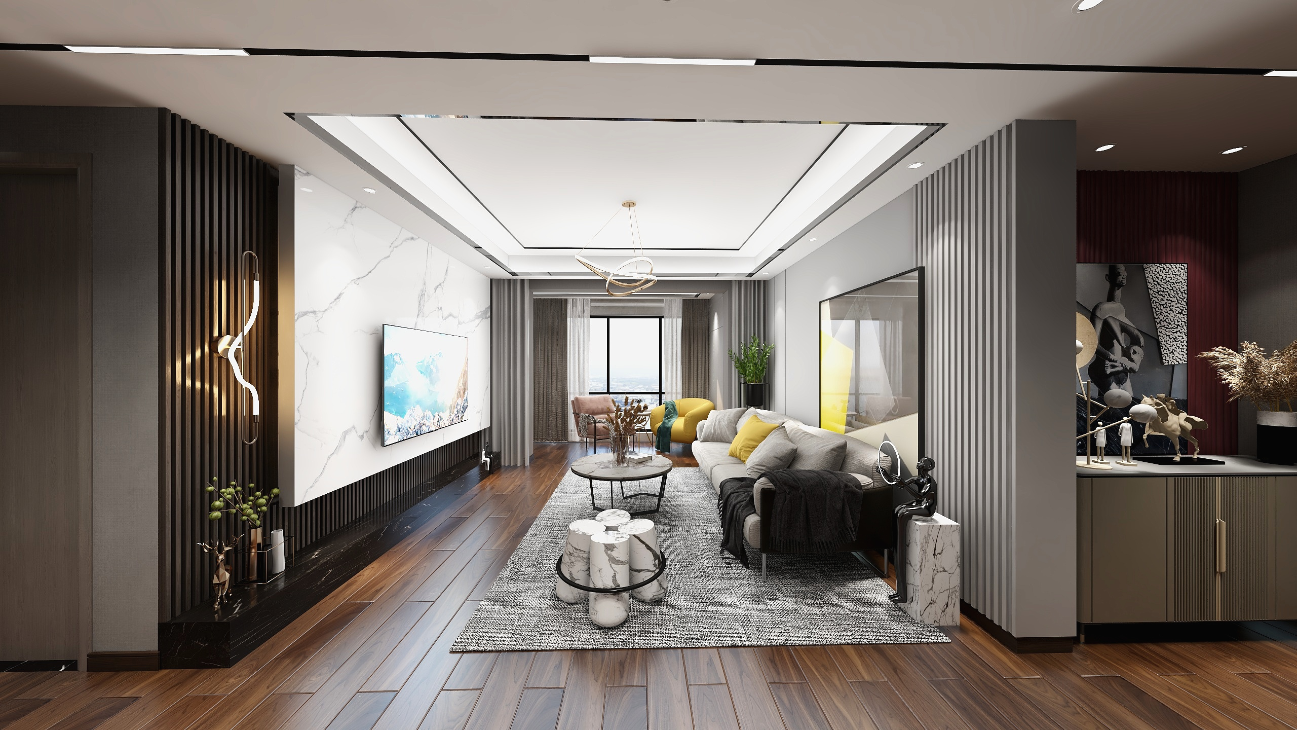 吴彦龙-119方春风南岸五居装修效果图