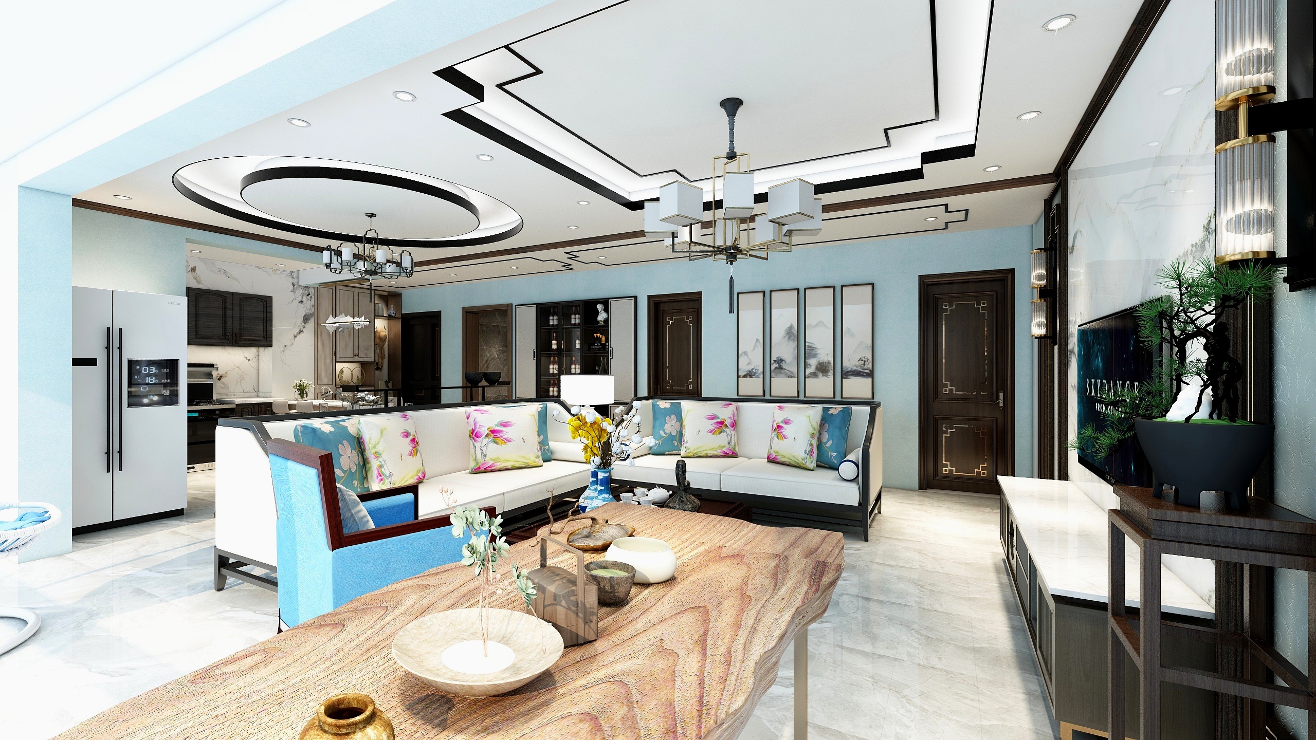 设计师梦恒-（新中式）-回味装修效果图