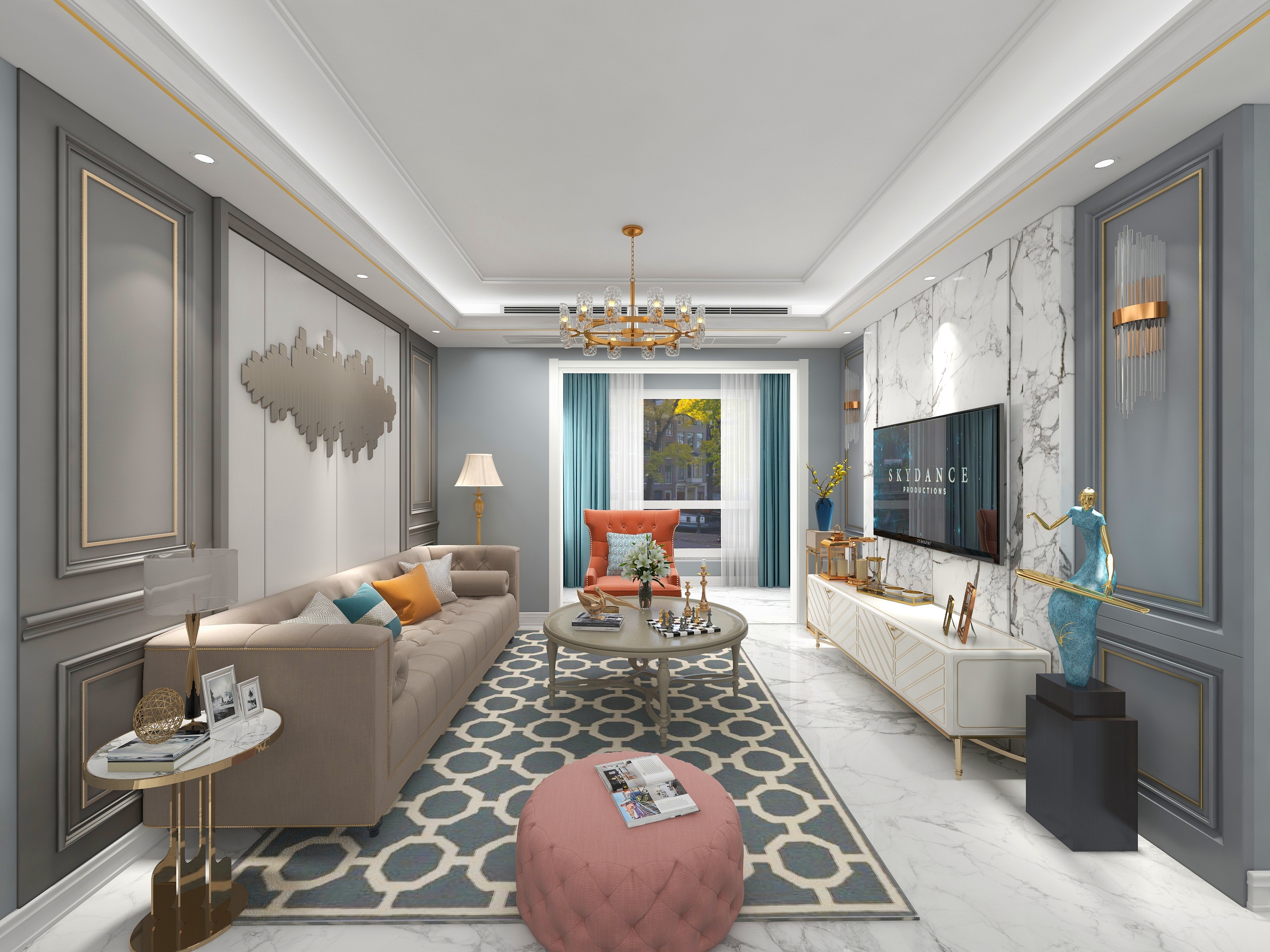 文美匠装饰---上河城108-美式轻奢-装修设计方案