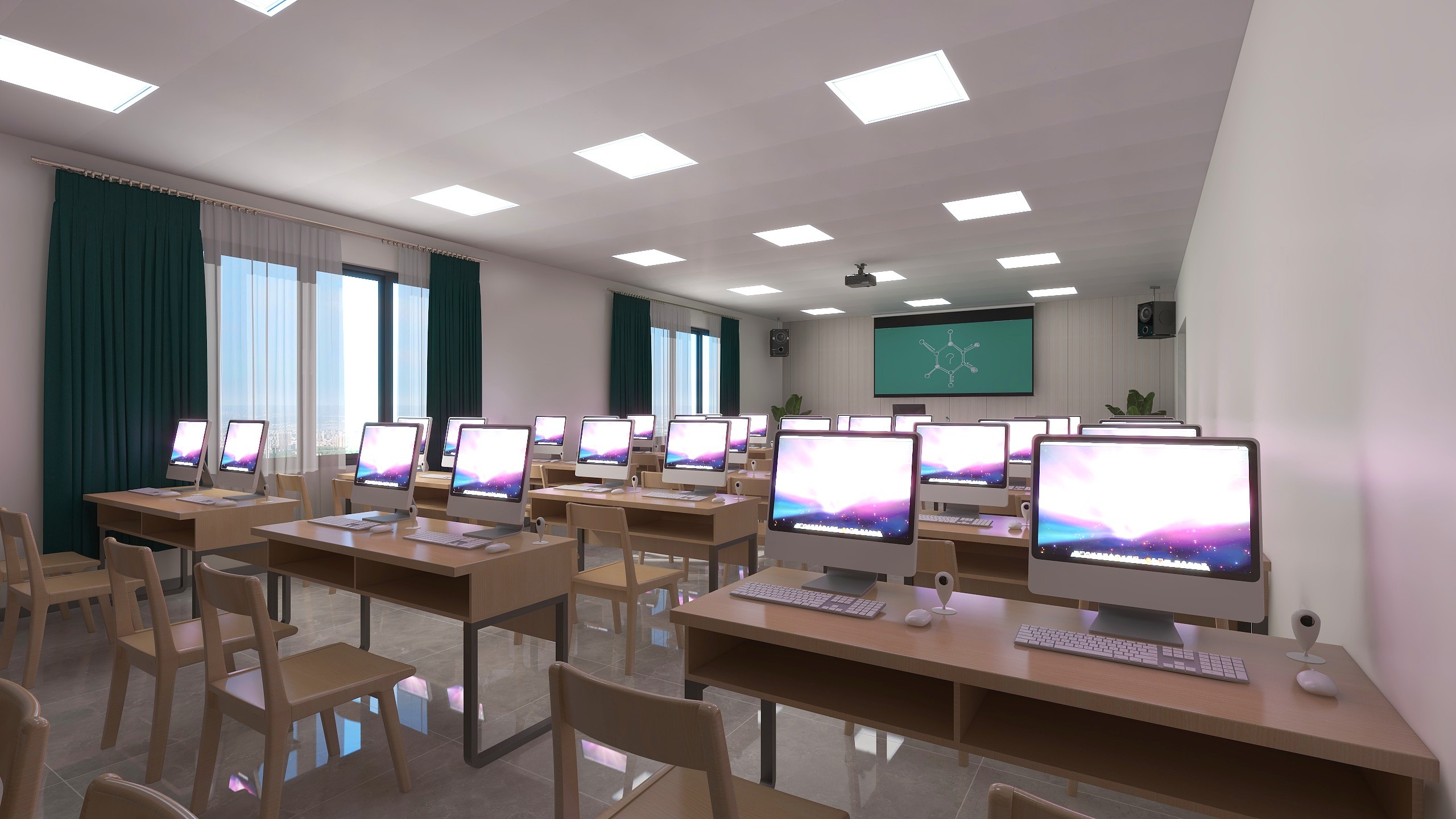 尚唐空间设计-教室装修效果图