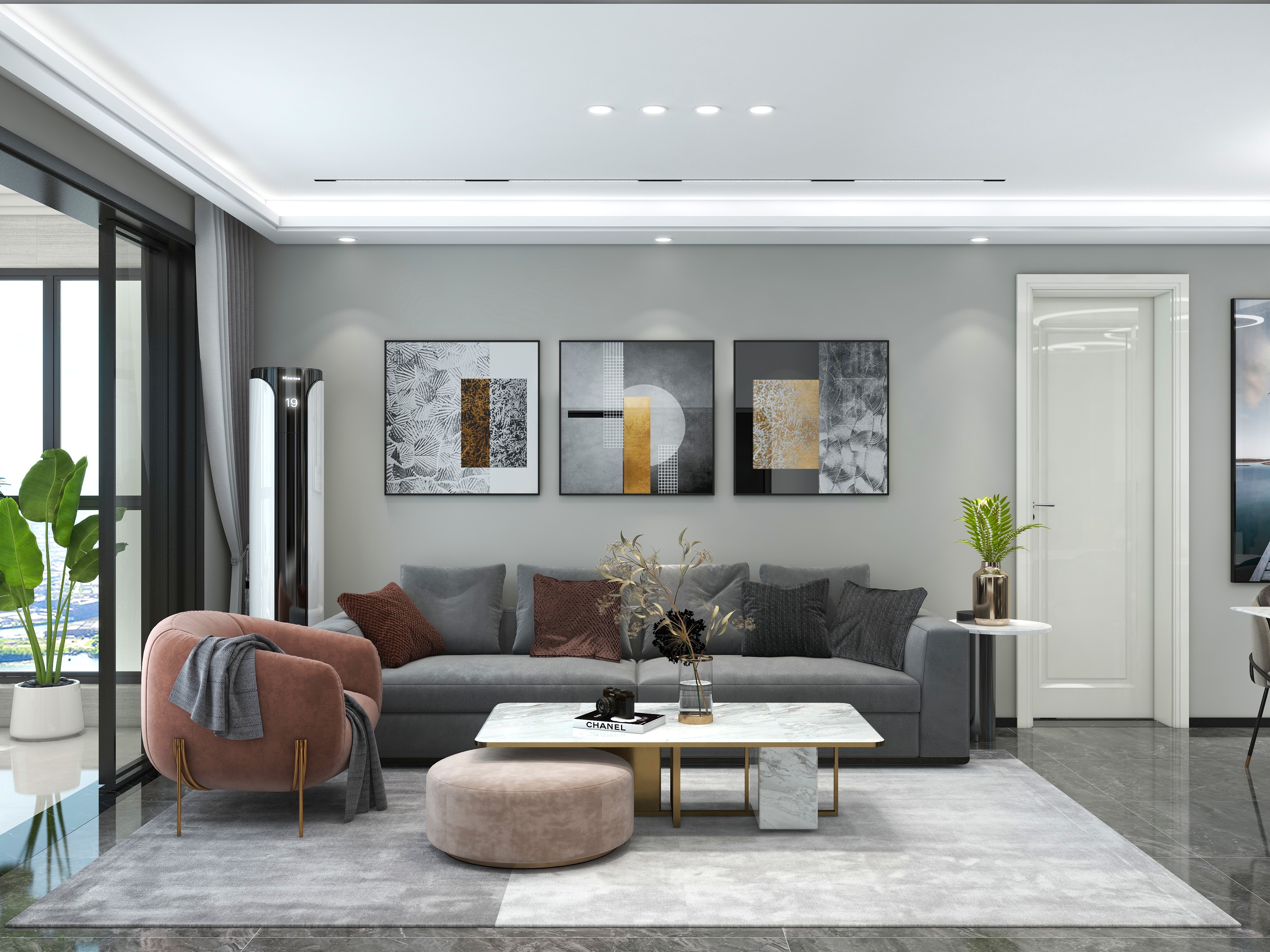 湛智华-现代简约120平3房吉安峡江碧桂园装修效果图