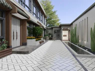 黄建-《简山》新中式I200㎡中式合院自建房装修效果图