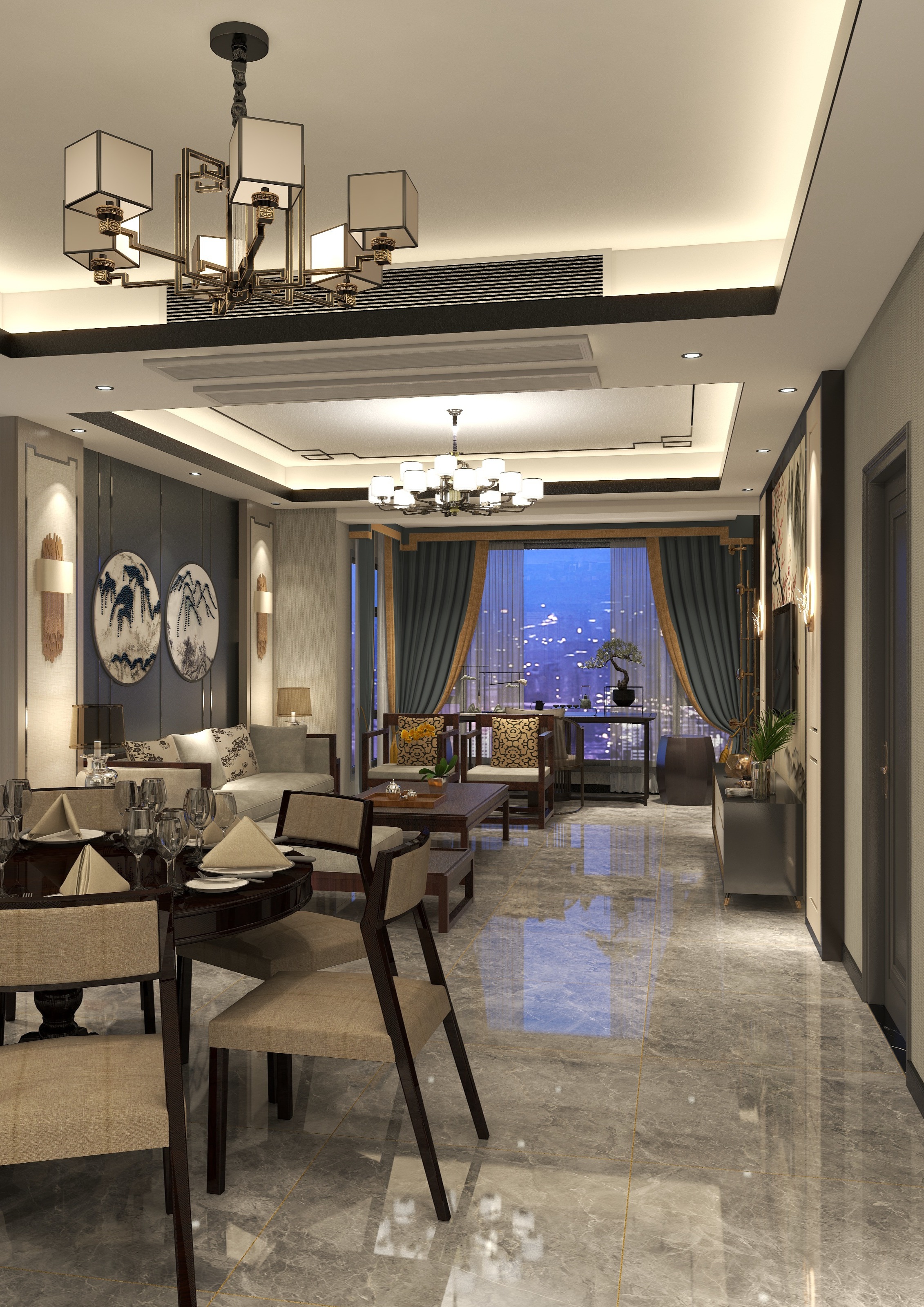 唐锐-凤凰城-新中式120平四室装修效果图