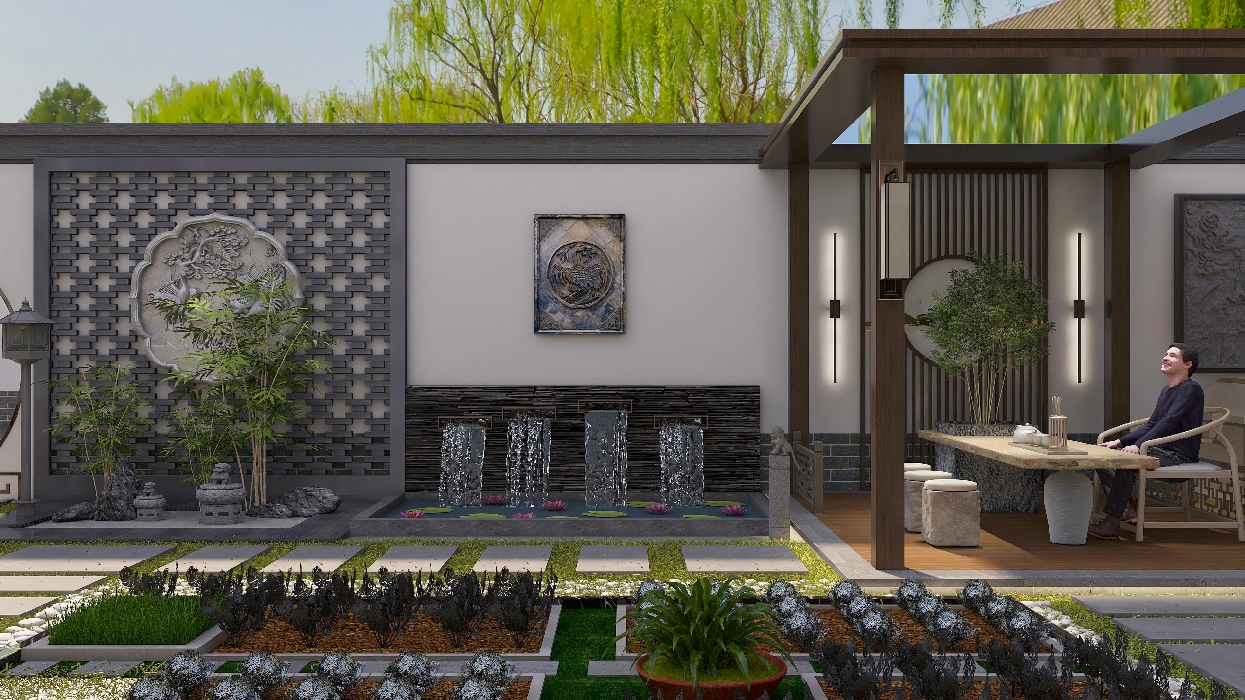 北宸空間設計-【和】四合院-中式庭院-外景设计装修效果图