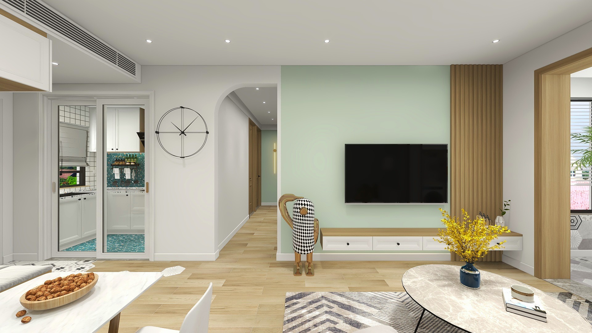 马小乙M-《北欧-88平米-3居室》装修效果图