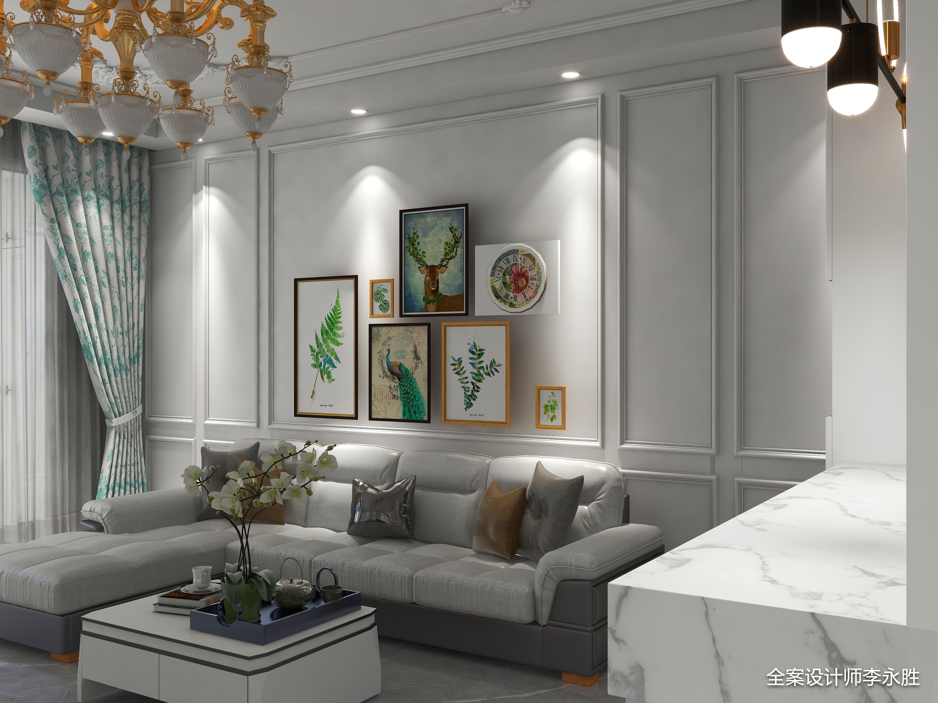 宁夏智胜装饰设计有限公司-天下川一期-法式装修效果图