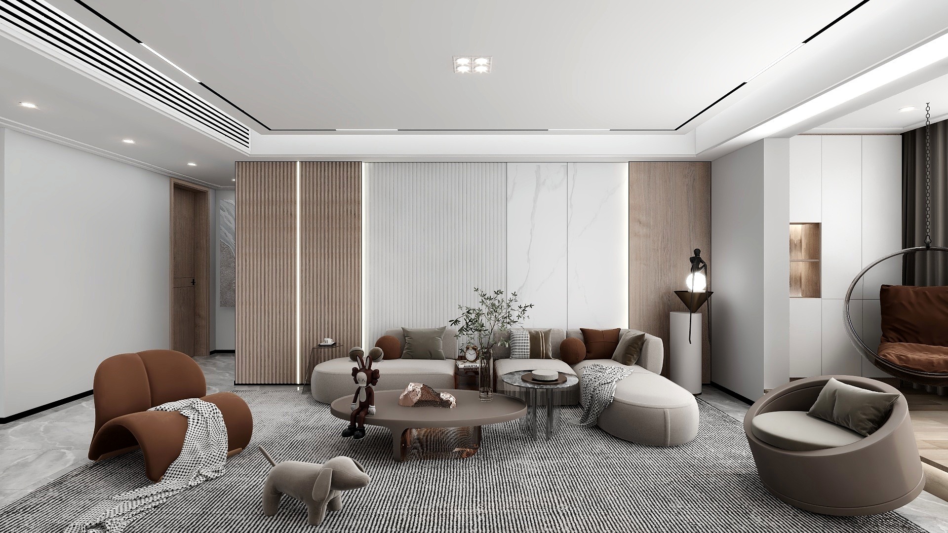 张瀚文-高山低谷|145㎡轻奢平层装修效果图