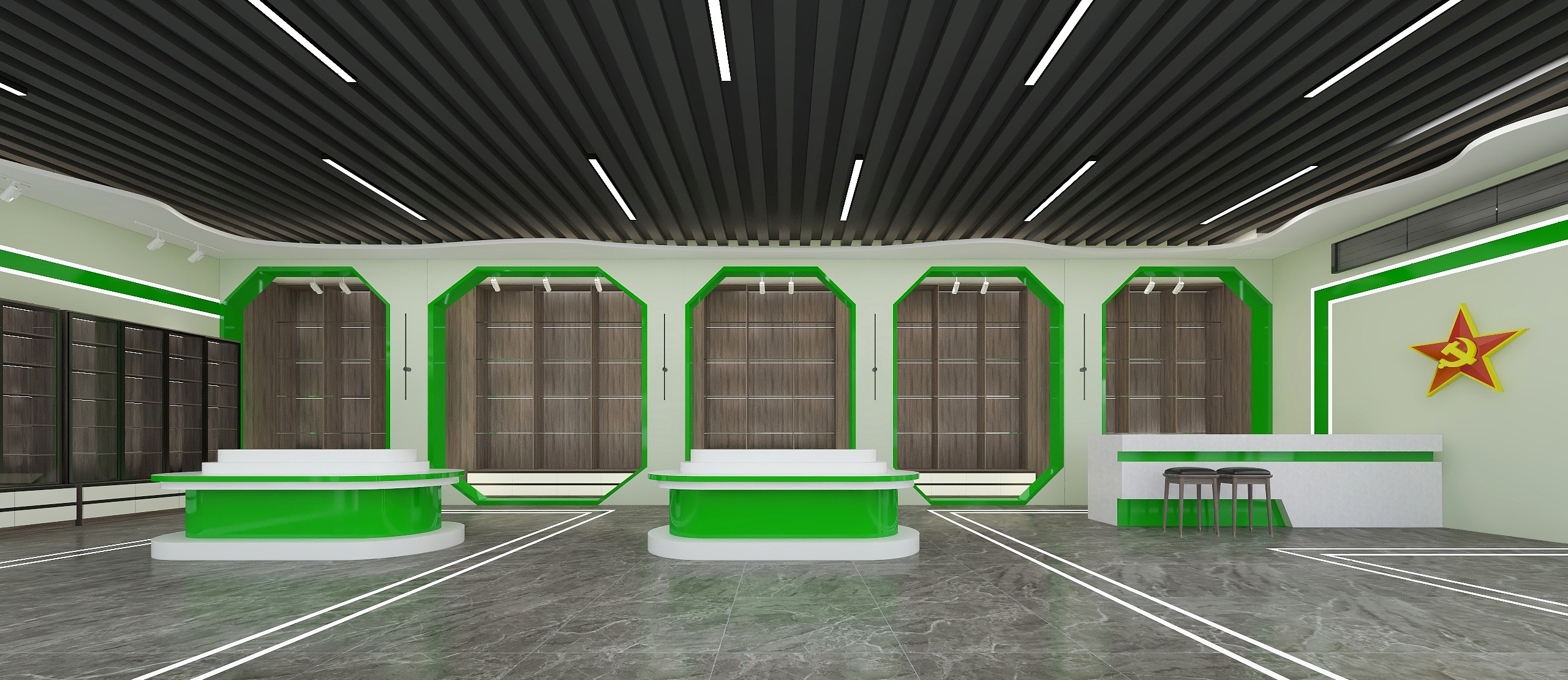 思莫设计-农业展厅-绿色环保感-装修设计方案