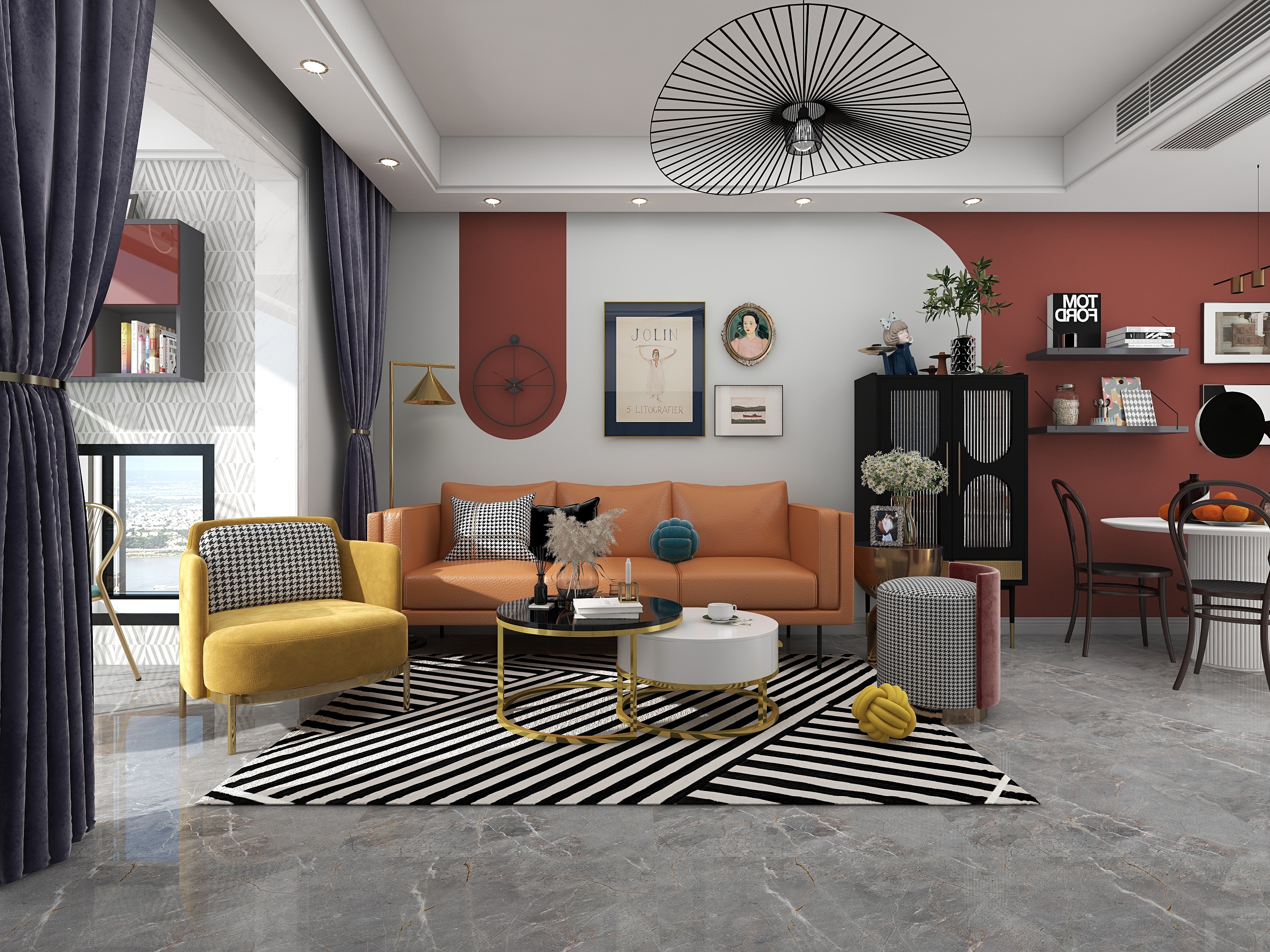 art空间设计-摩登复古风装修效果图