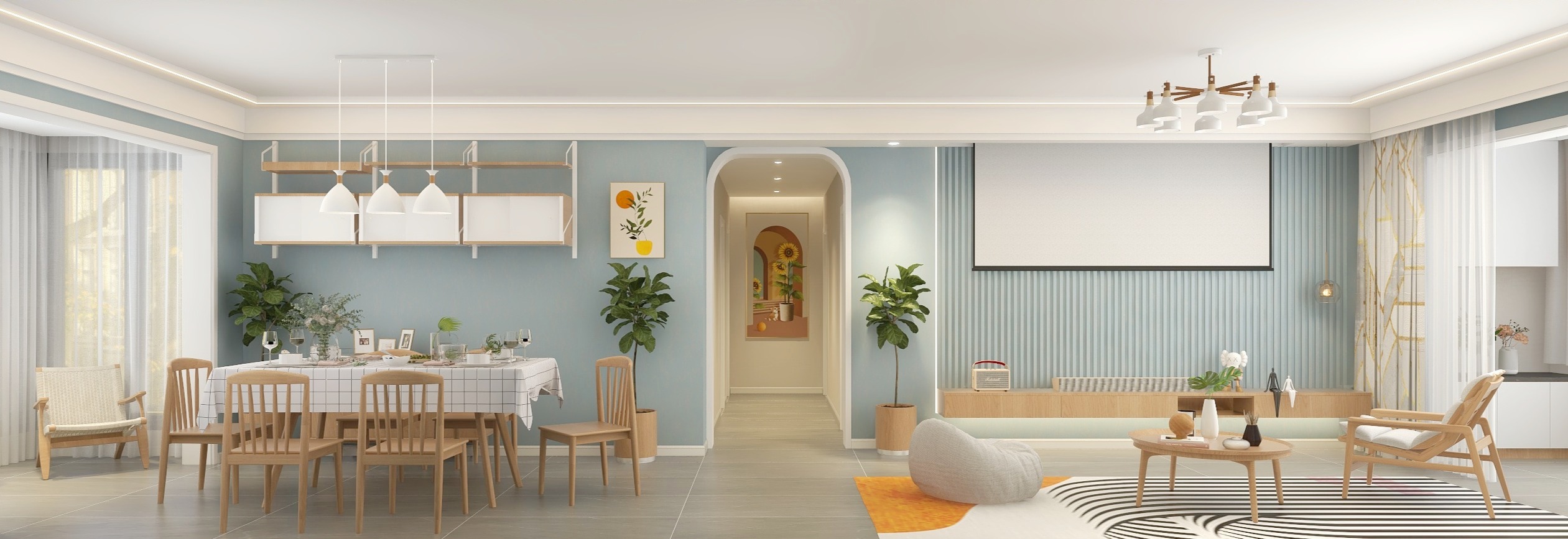 马荣Designer-《九玺云邸》现代北欧|136平四居装修效果图