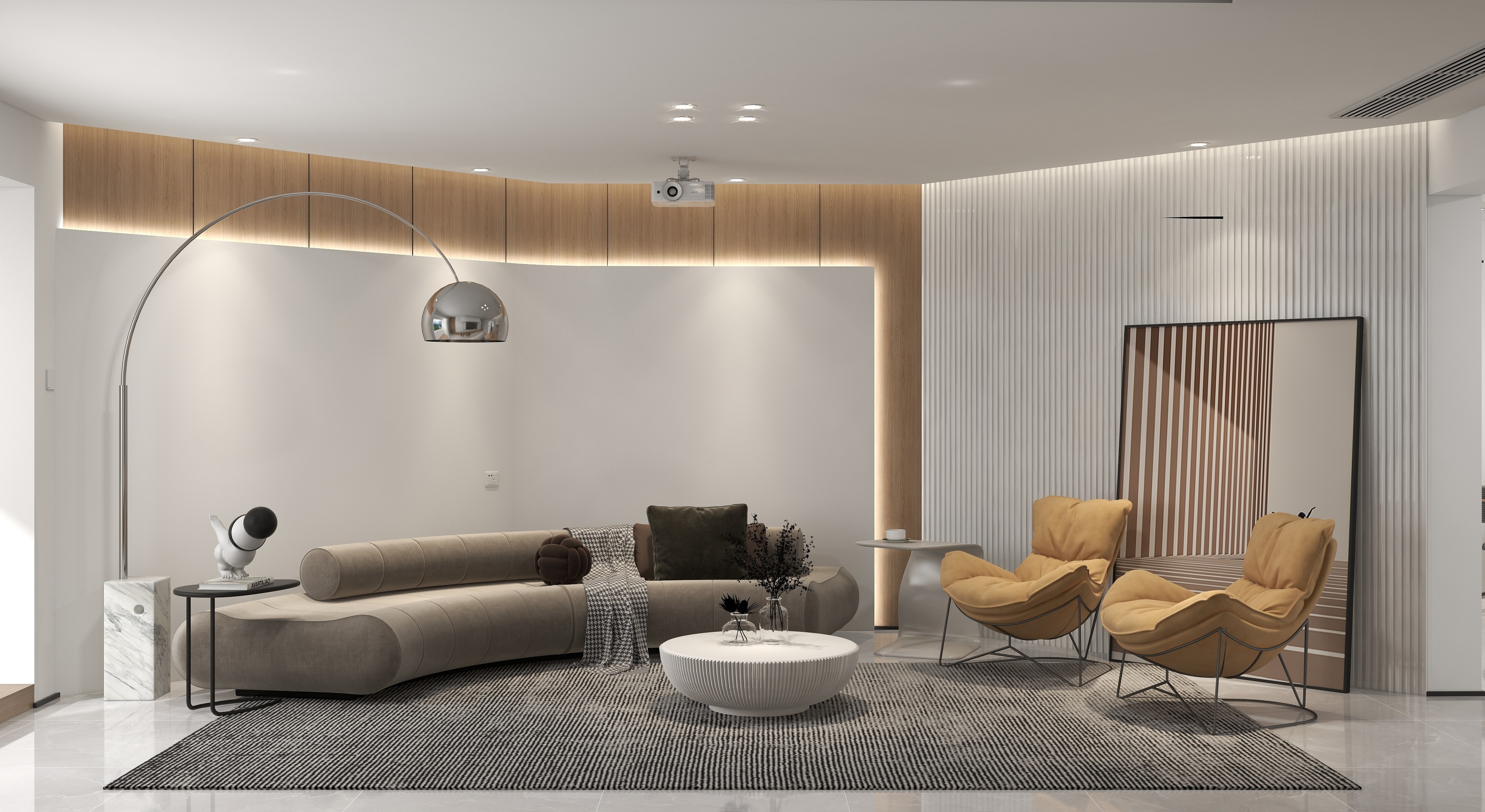 塑梧设计-143方现代原木风装修效果图