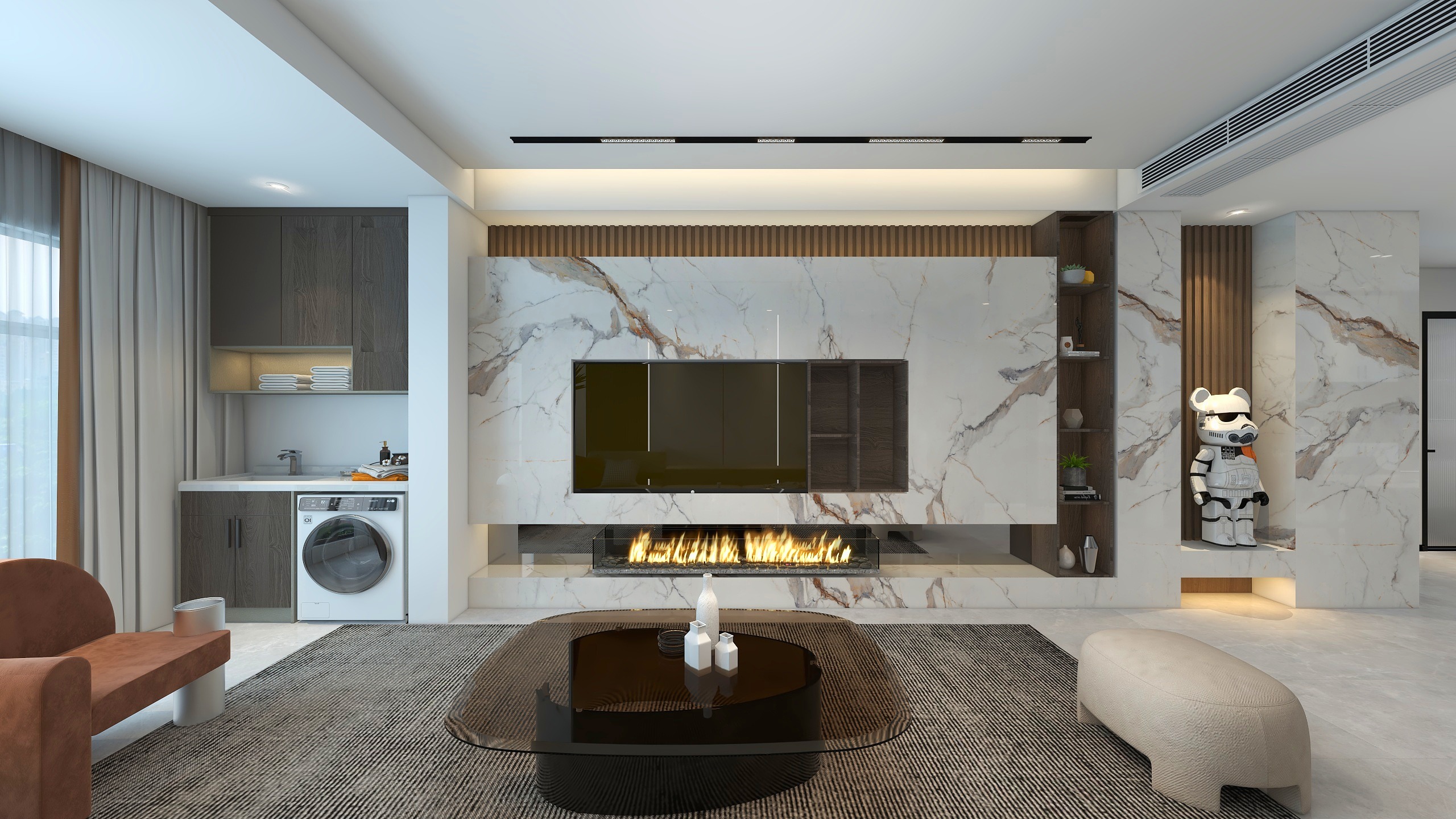 千琢装饰设计工程有限公司-未来可期-140平现代客餐厅-副本-装修设计方案