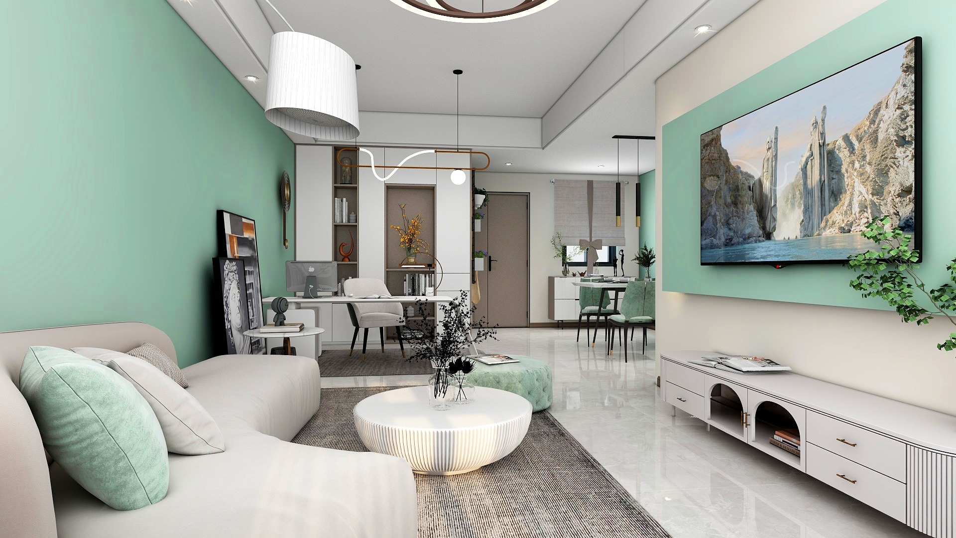 乐毅-德信海德公园83平装修效果图