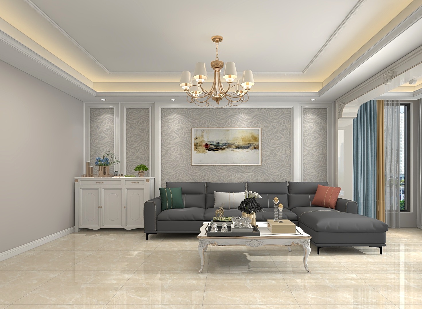 湛智华-简欧125平4房装修效果图