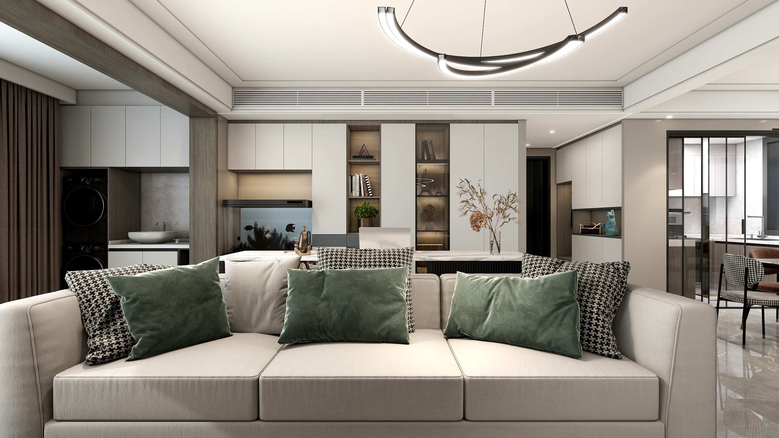 全案设计师杨位标-新华龙府124 现代三方-装修设计方案