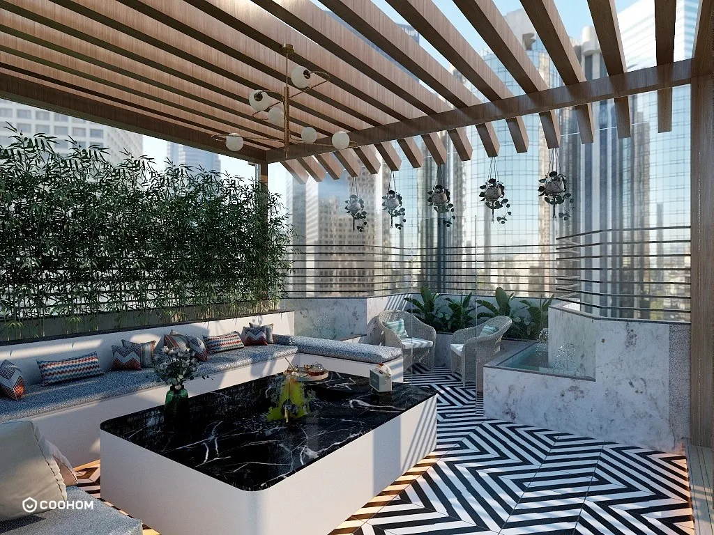 Studio 141的装修设计方案:residential rooftop terrace garden design 