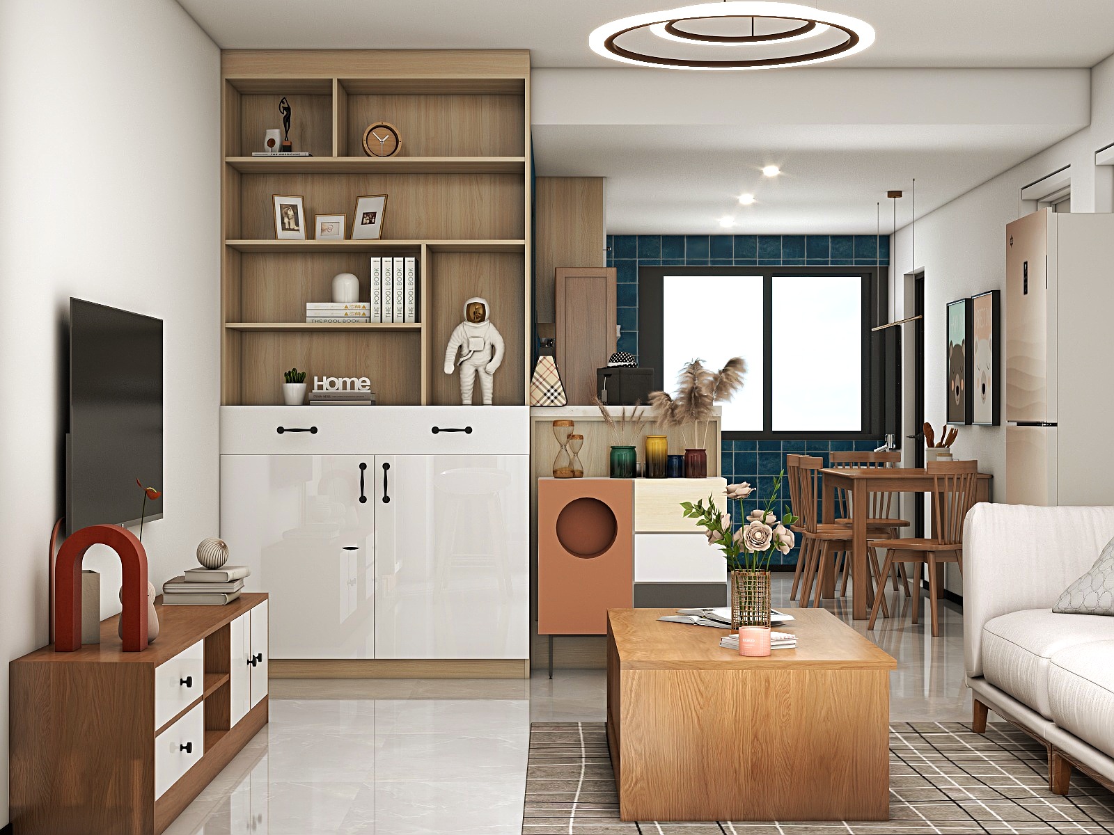 李林-现代原木两室69m²装修效果图