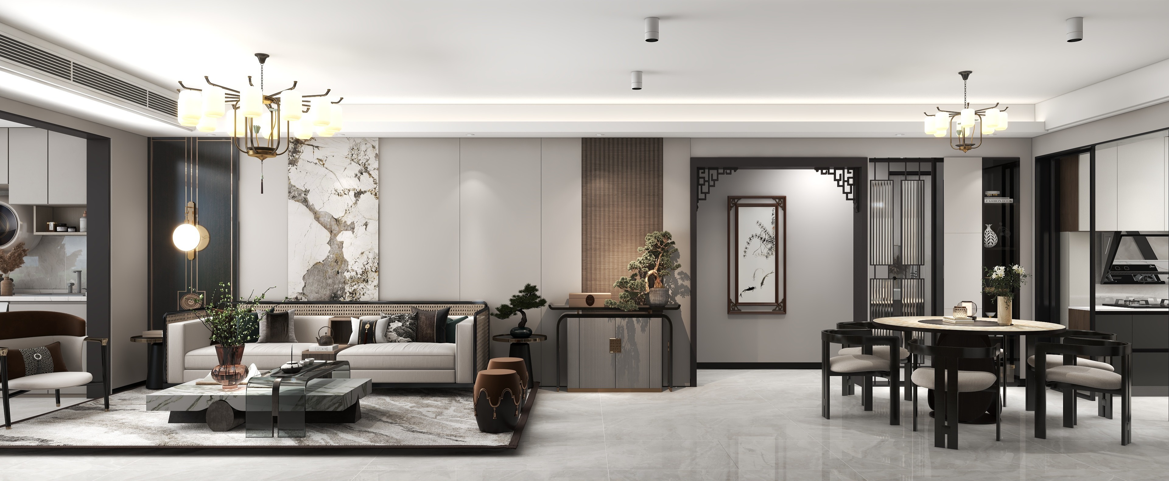 Charon张帆-新中式130㎡4室-装修设计方案