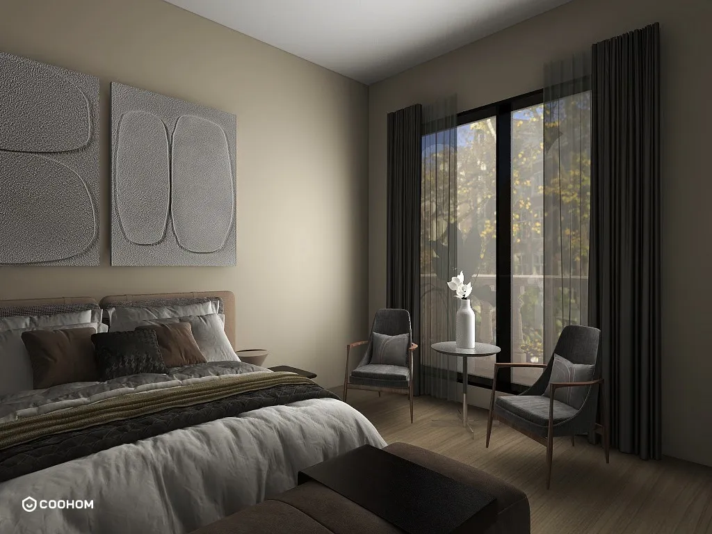 Neha Rehan的装修设计方案:1 Bed Apartment