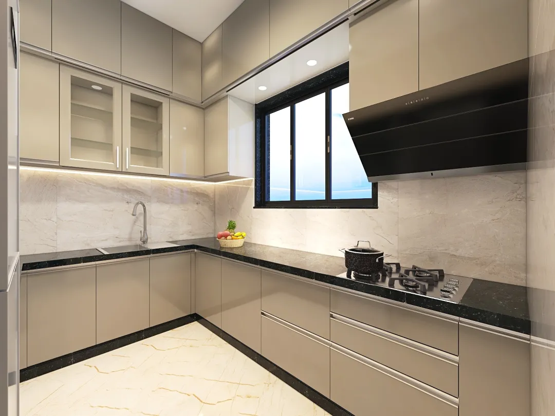 shaikh sharmin的装修设计方案:Living-room and kitchen 