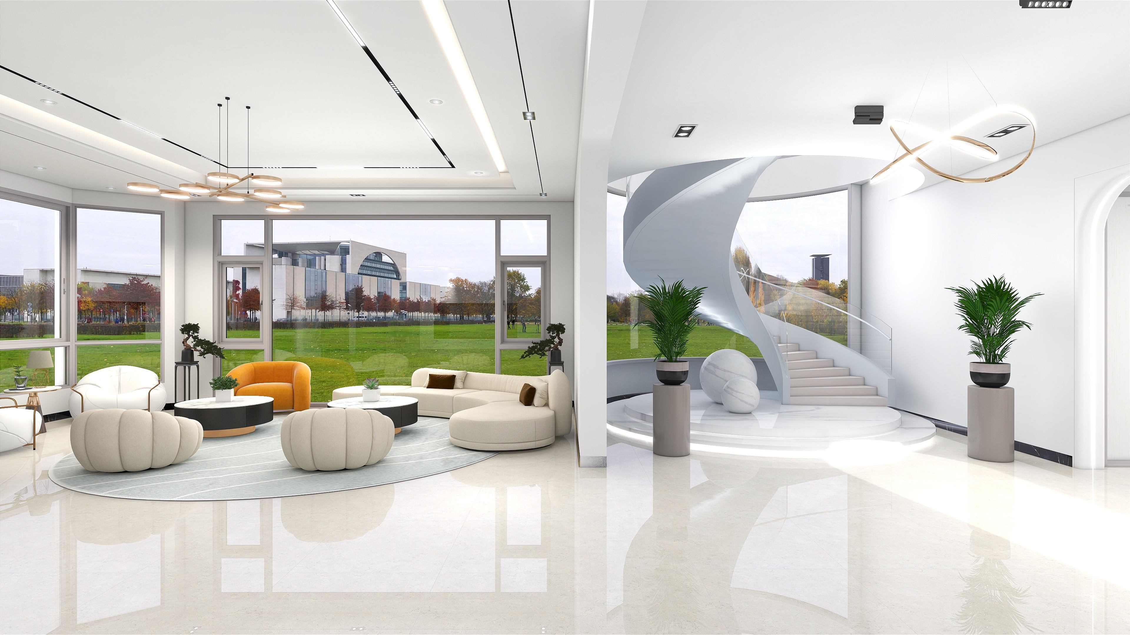 设计师寒星-镇江杨总自建房338平现代风装修效果图