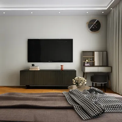 Contemporary Living Room with Wood Floor Design