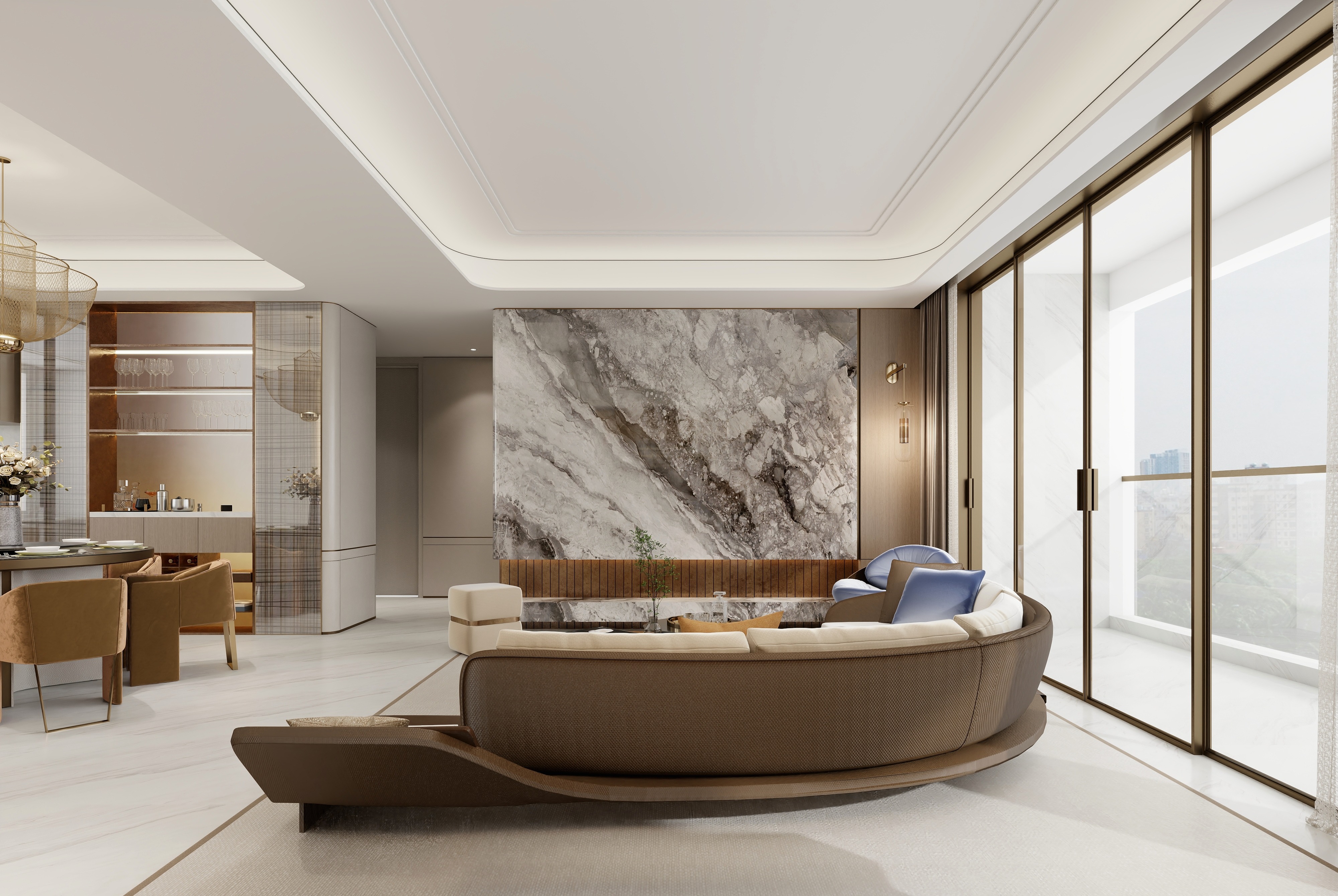 梁筑设计-《桂语旗峰》-三居142平装修效果图