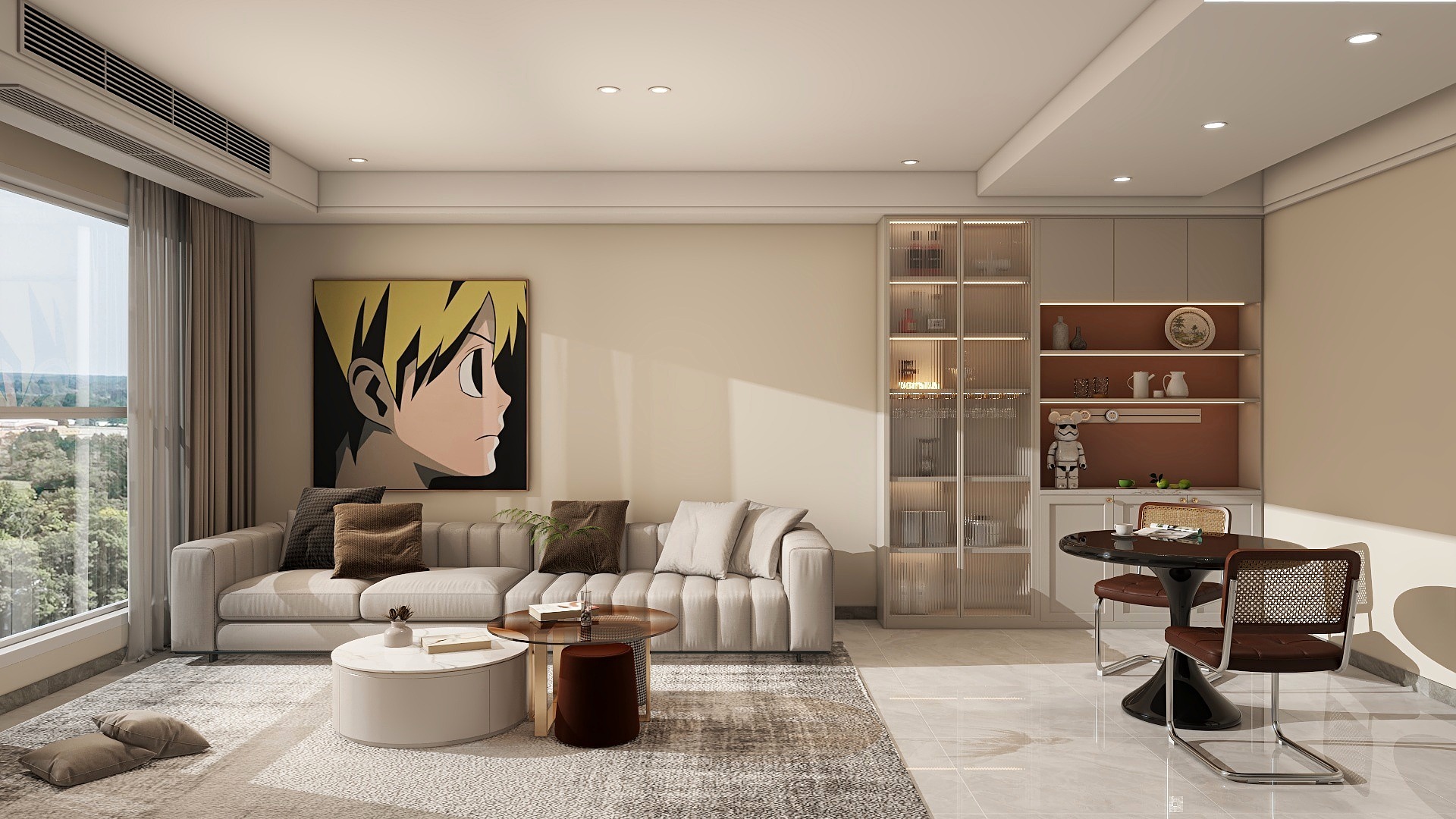 李林-自建房现代简约116㎡1室装修效果图