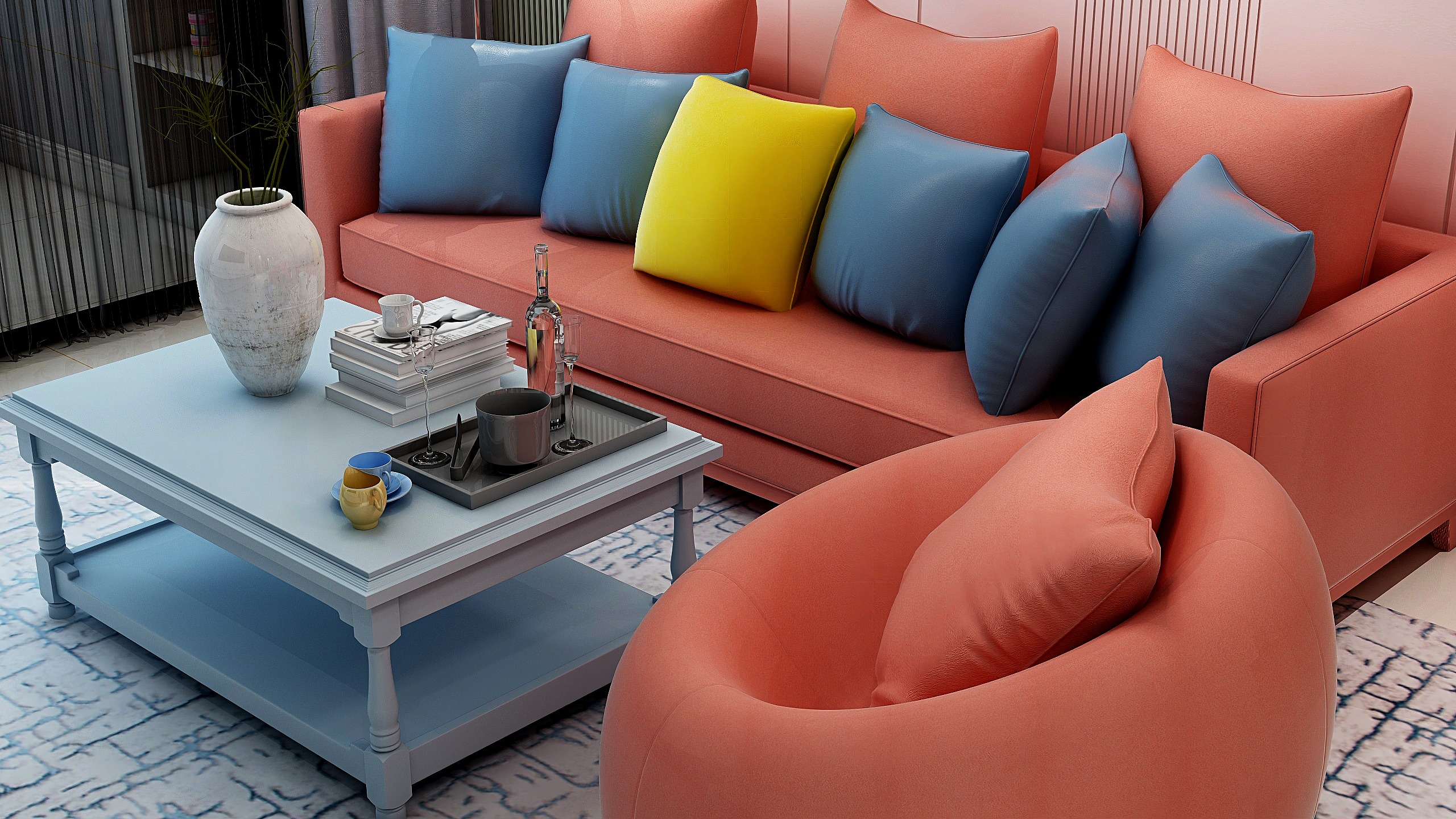 许政浩-海德公园81㎡3室 I 美妙的色彩装修效果图