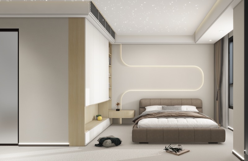Modern Minimalist Girls Bedroom with Grey Tones