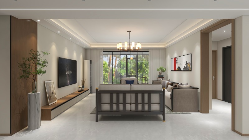 Modern Beige Living Room with Simplicity
