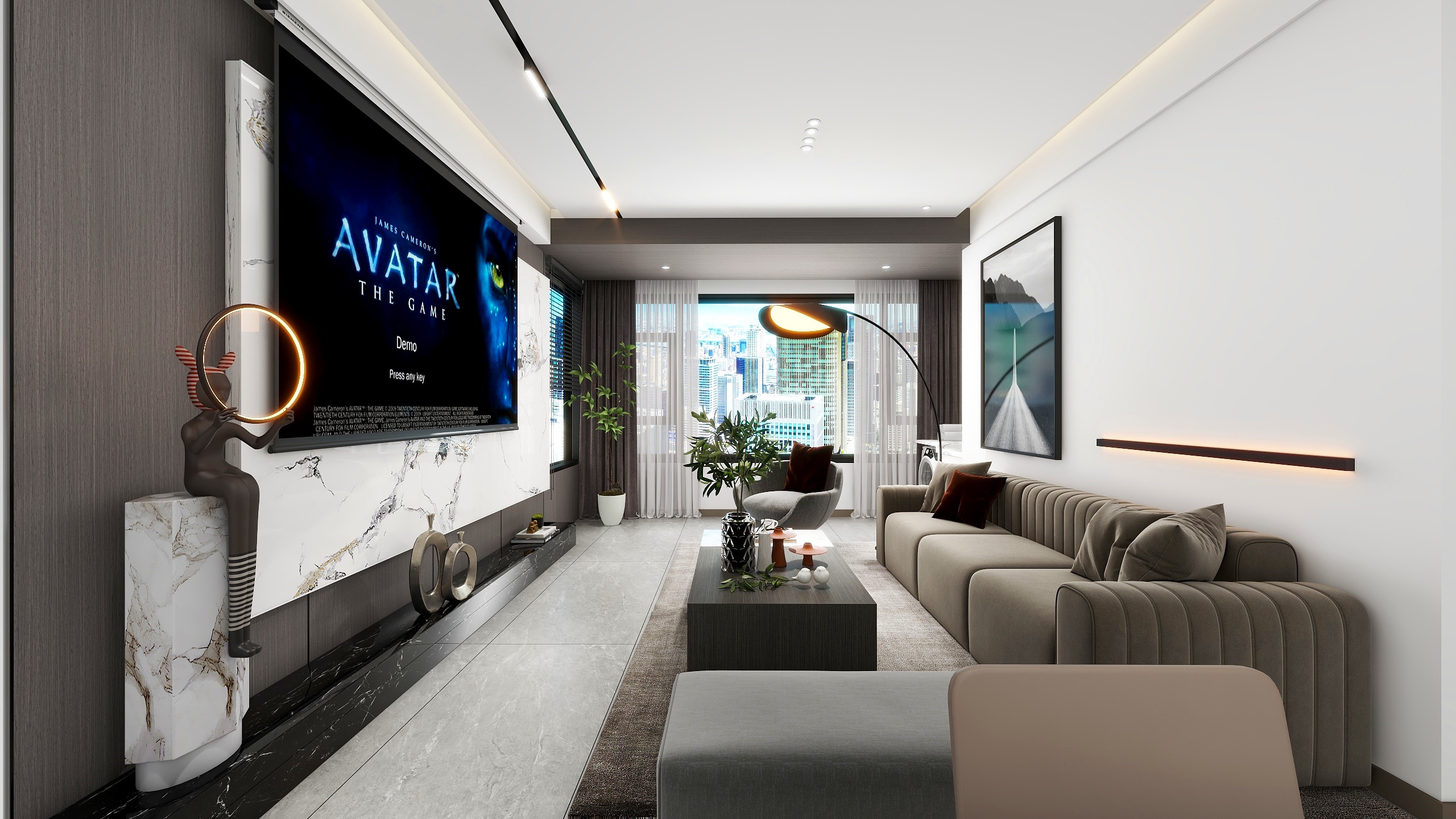 设计师丨罗江-云甬小区丨黑白灰丨116㎡装修效果图