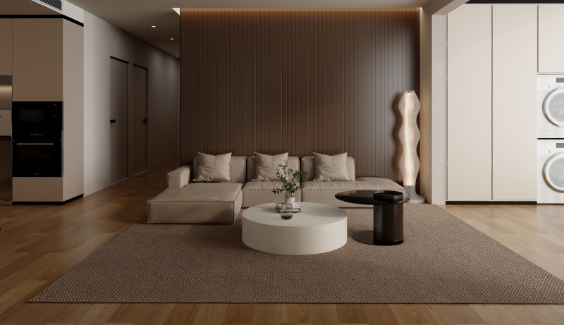 Modern Wabi-sabi Living Room with Warm Touches