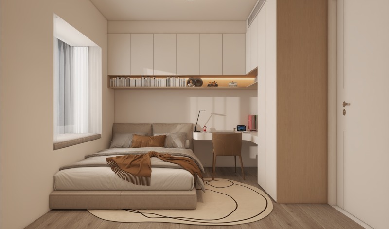 Creamy Minimalist Bedroom Design Ideas