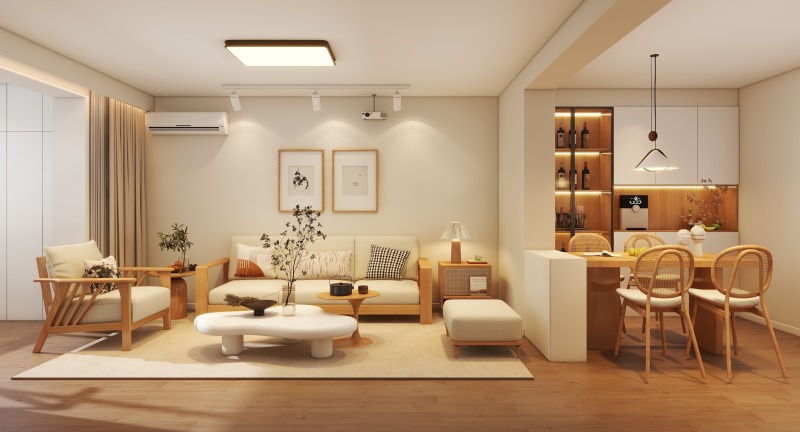 Minimalist Scandinavian Living Room with Warm Touches