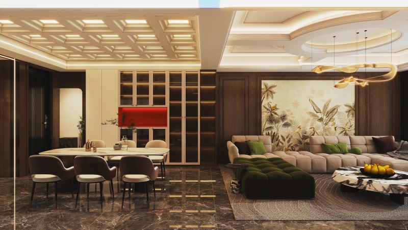 Elegant Dining Room with Gold Accents