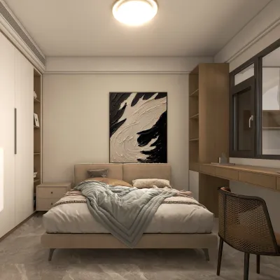 Contemporary Minimalist Grey Bedroom Design
