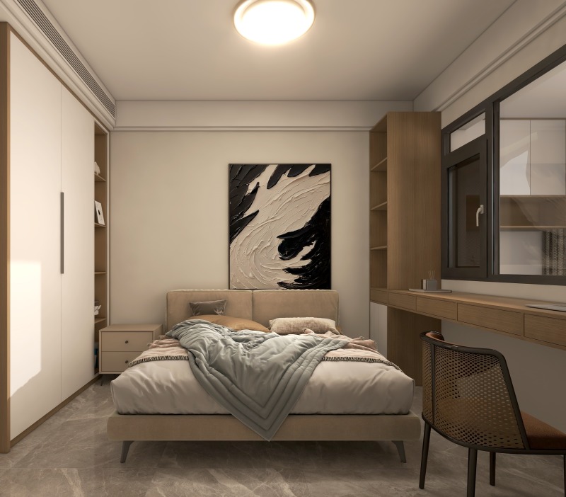 Contemporary Minimalist Grey Bedroom Design