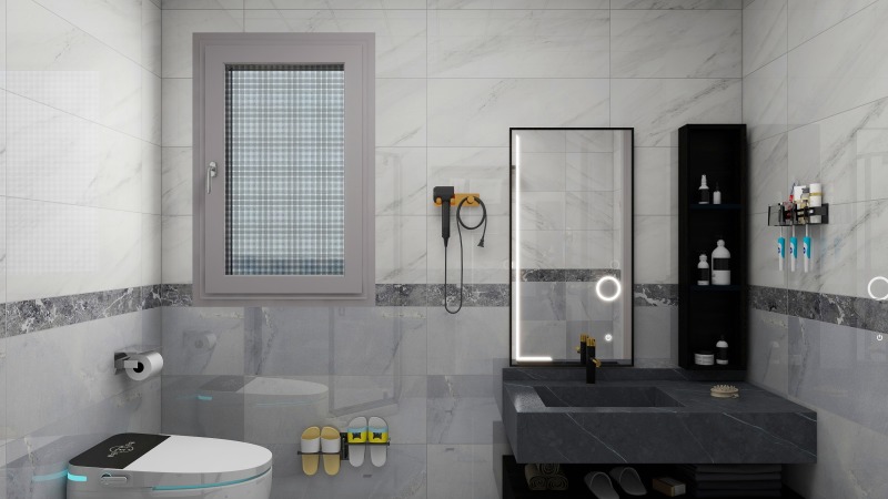 Modern Gray & White Bathroom Design Ideas