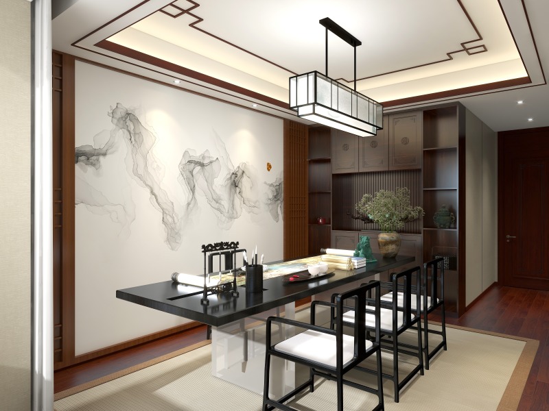 Elegant Traditional Study Room Design