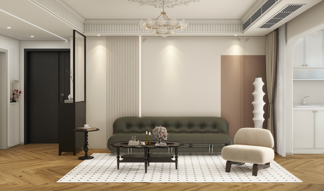李青越-130平方法式复古四居室装修效果图