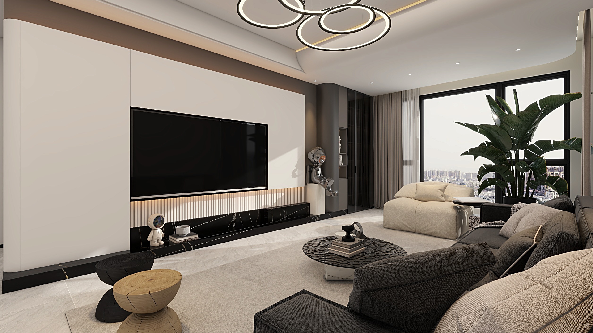 马佳奇-110平现代简约风—《栖氧》装修效果图