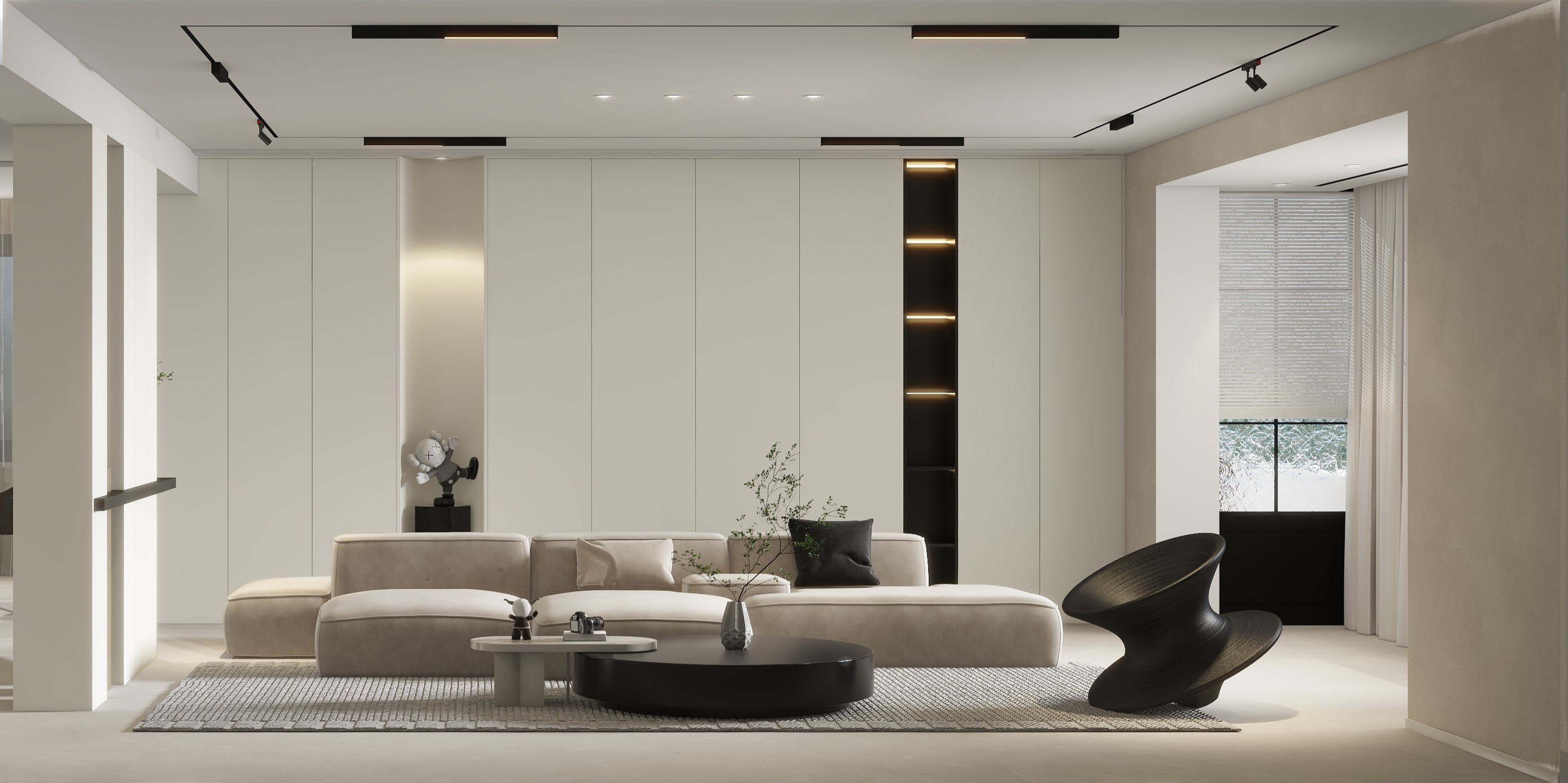 设计师珂源-滦南学府家园意式极简风装修效果图