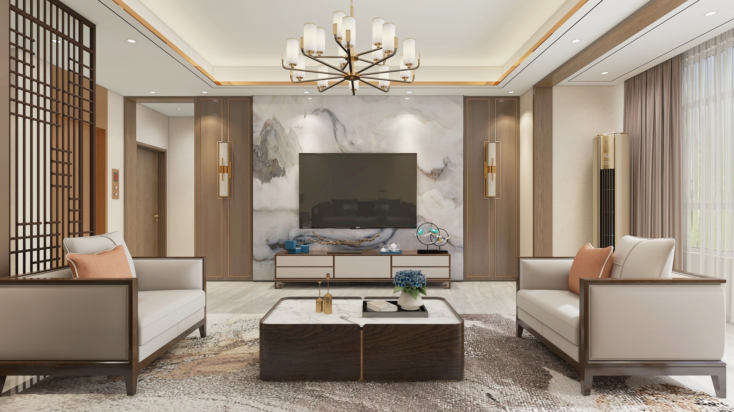 首硕一DESIGN-复式新中式设计装修效果图