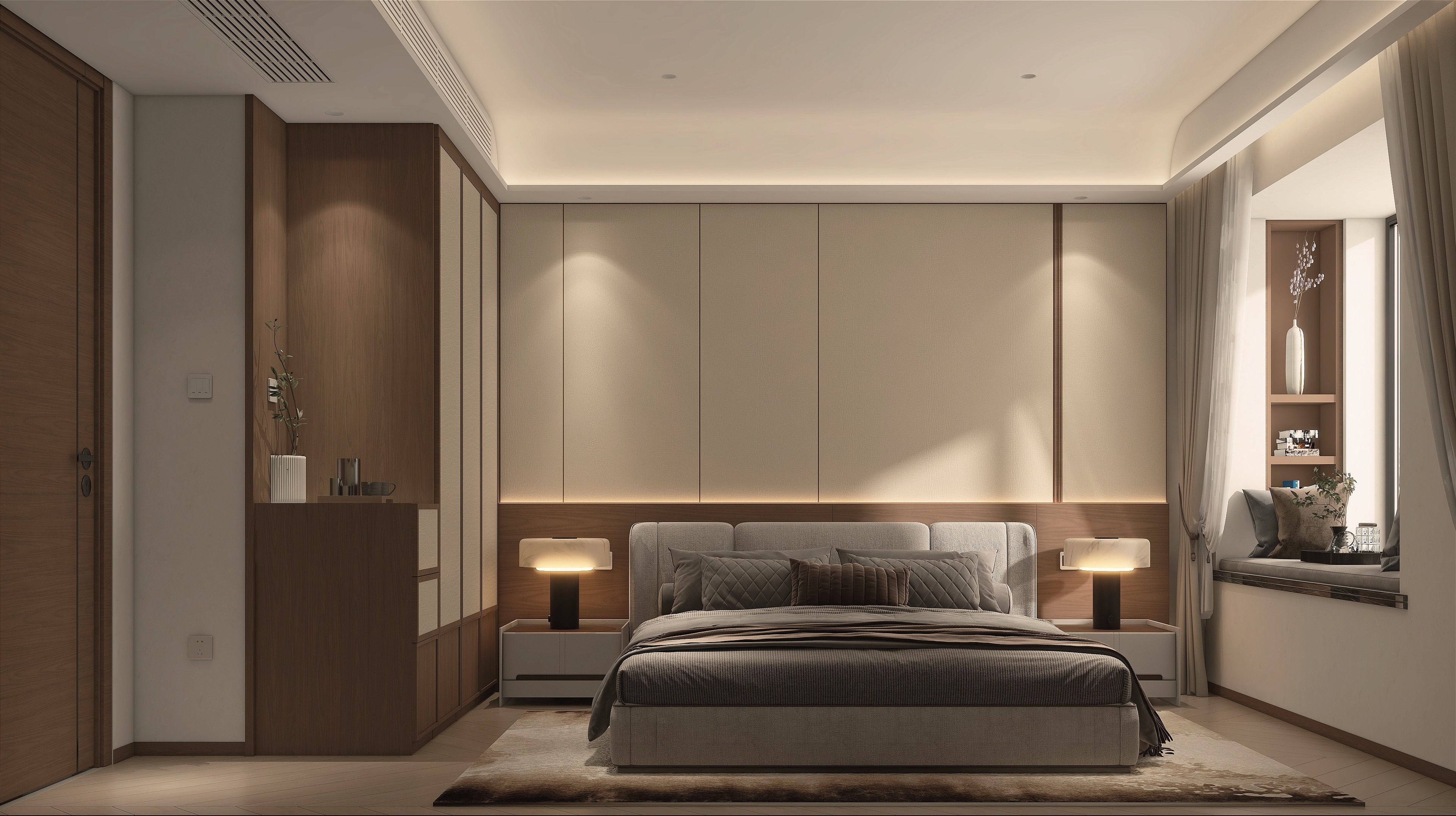 黄建-《莫奈》宋代中古风-120m²三居室装修效果图