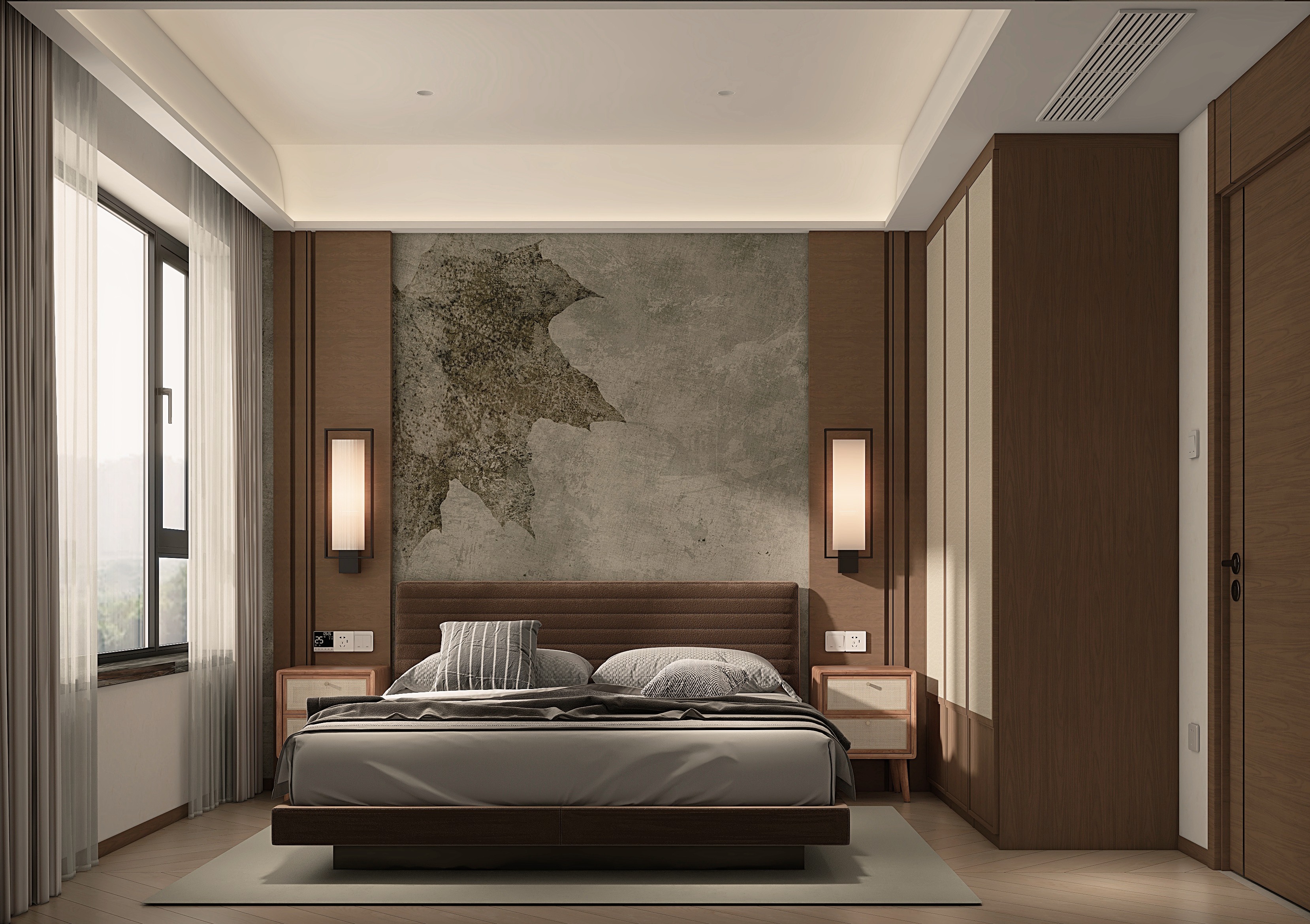 黄建-《莫奈》宋代中古风-120m²三居室装修效果图