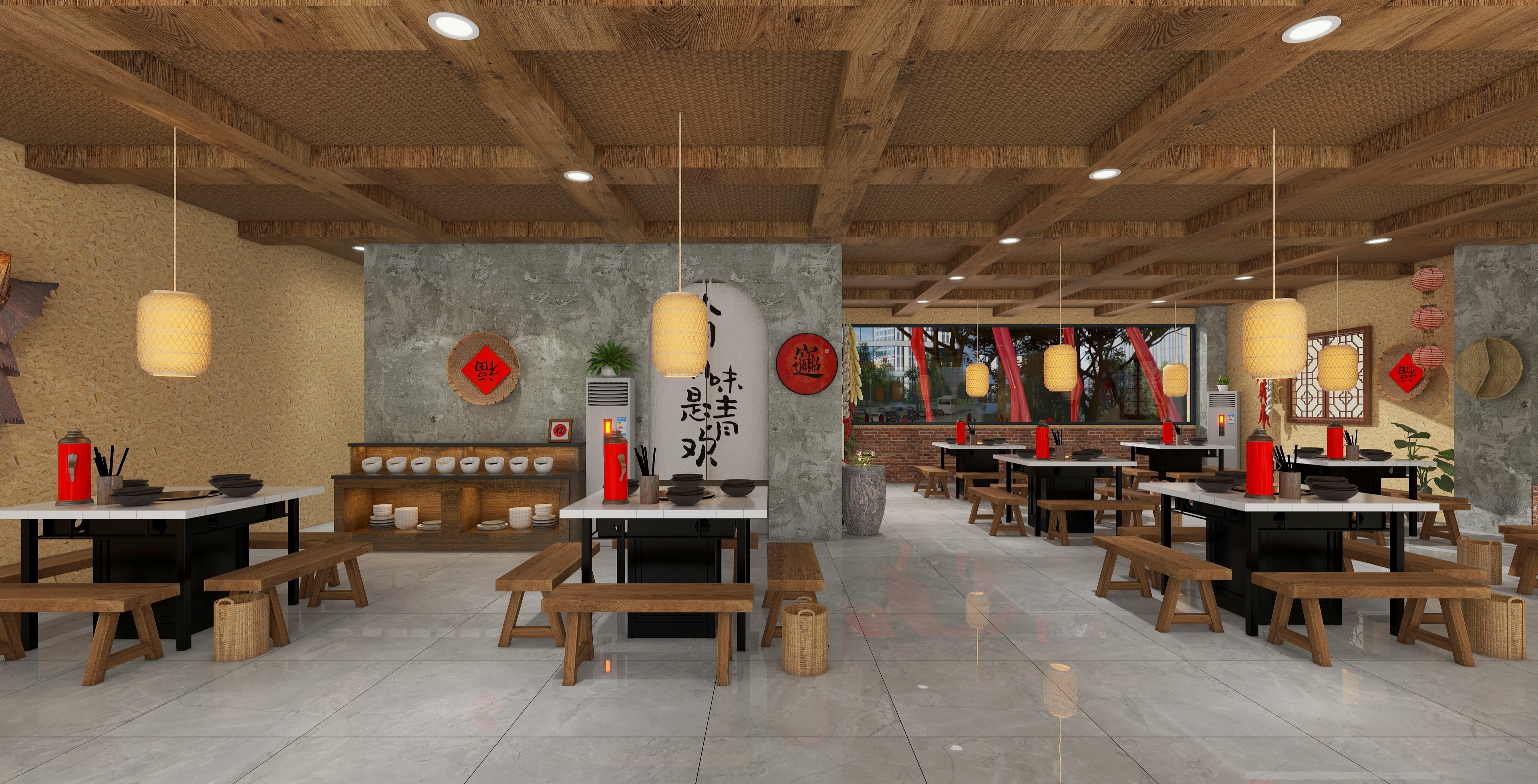 晏I之-国风火锅店-装修设计方案