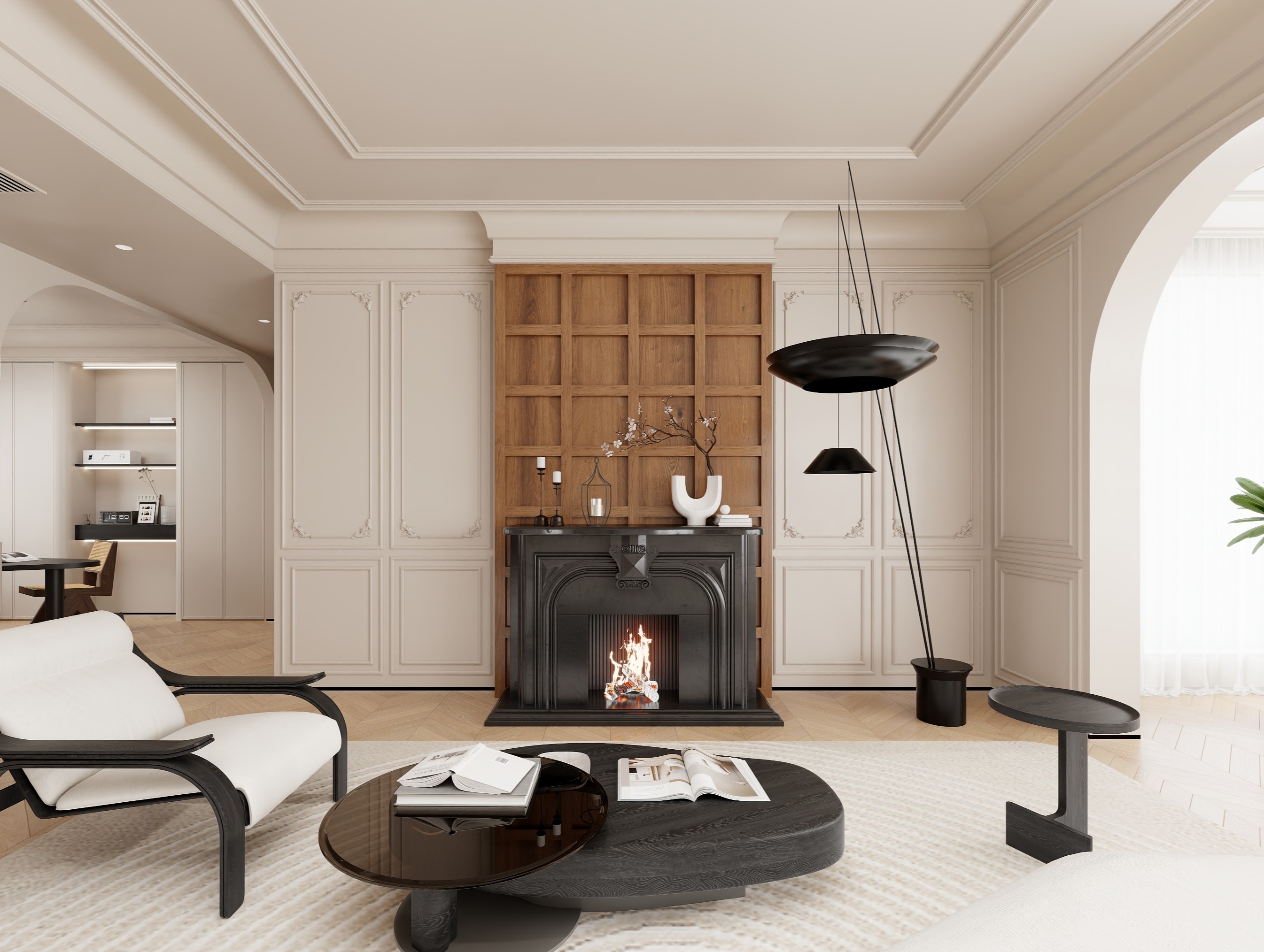 陈辉-美式239㎡3室装修效果图