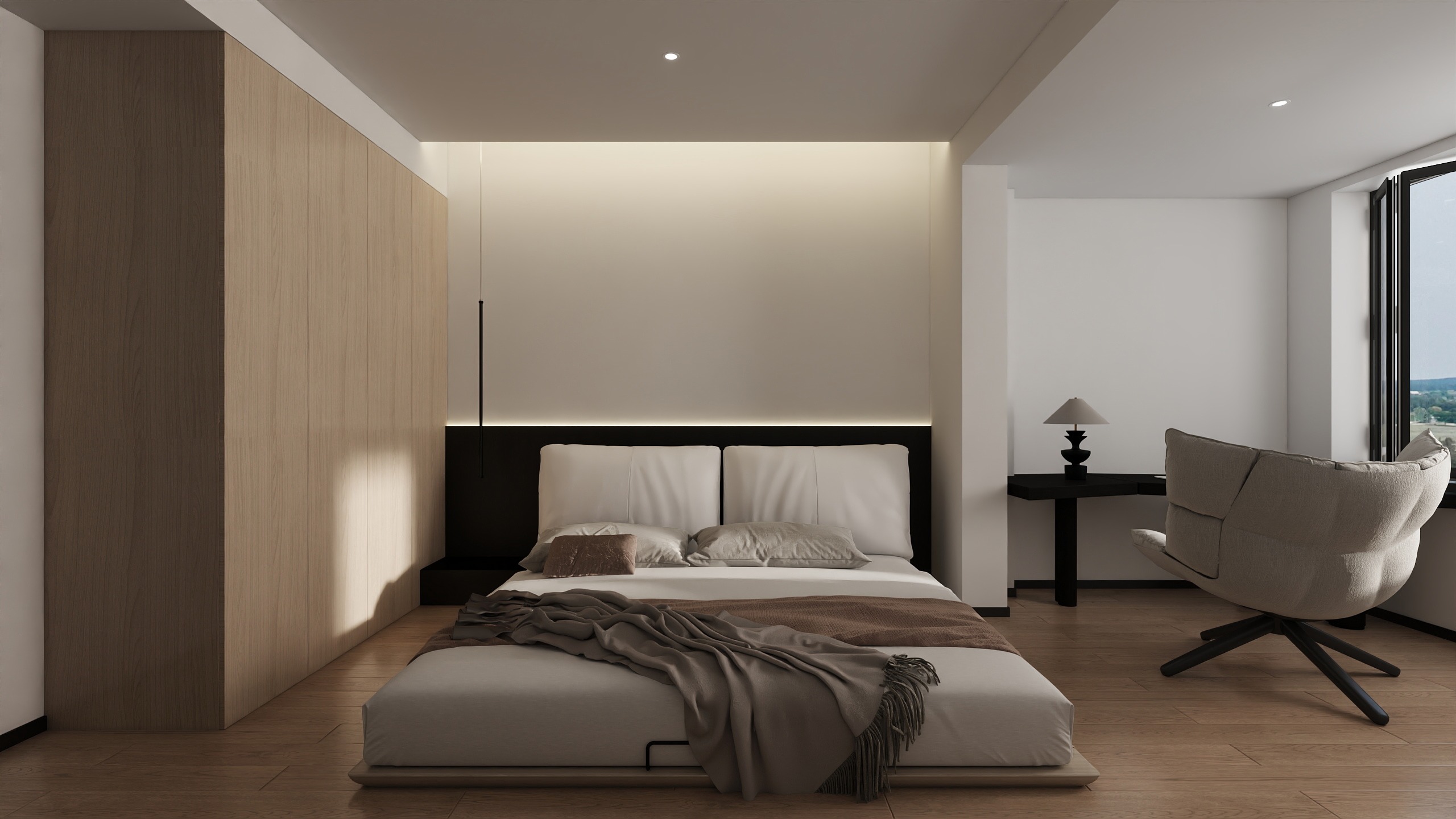 金舟装饰AZ-140㎡3室黑白简约-装修设计方案