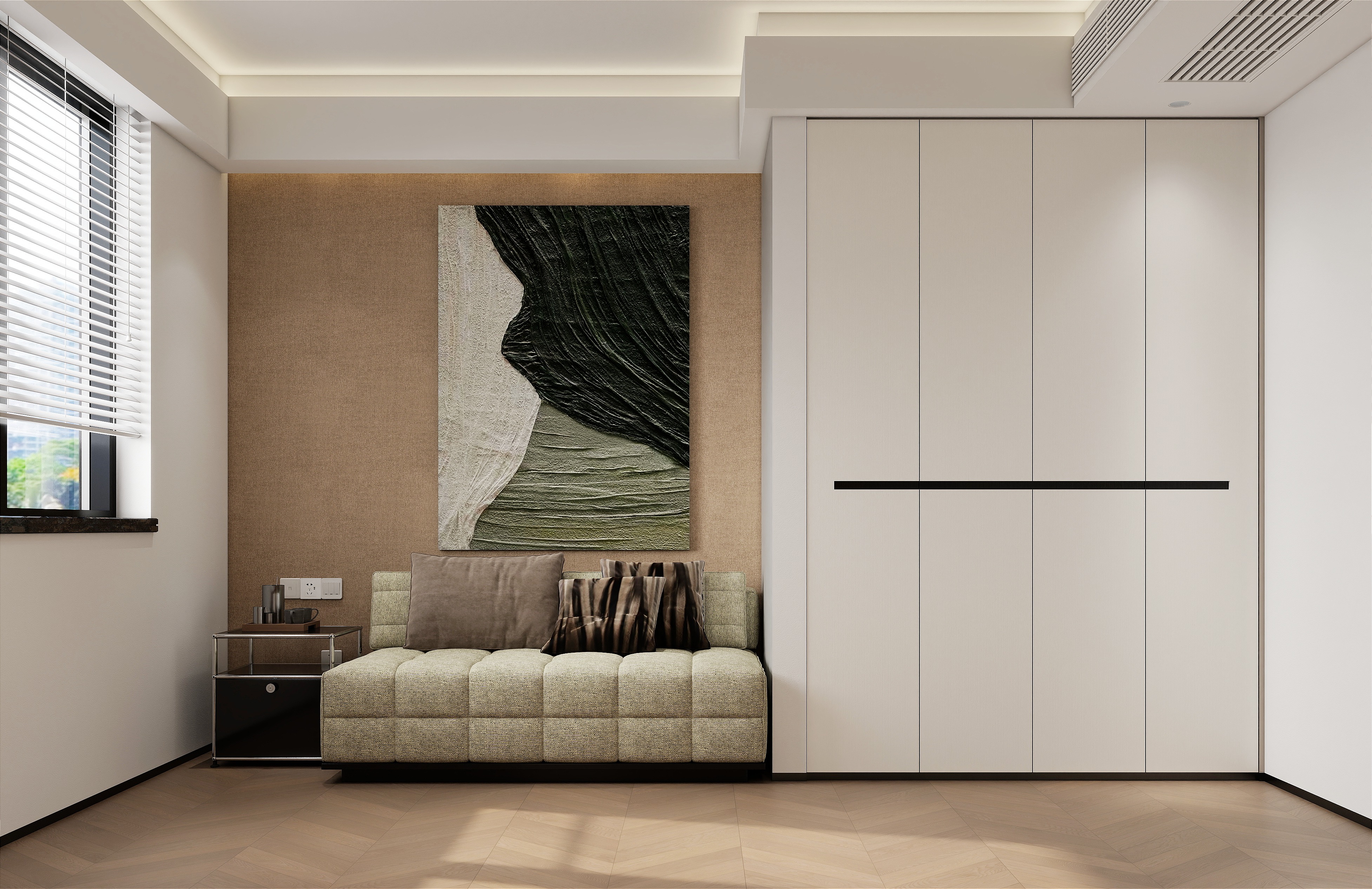 黄建-《春》现代自然风150㎡大平层装修效果图